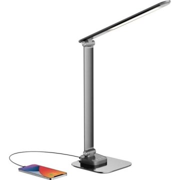 LED Ściemnialna lampa stołowa z USB LED/7,5W/230V 3000K/4000K/5500K antracyt