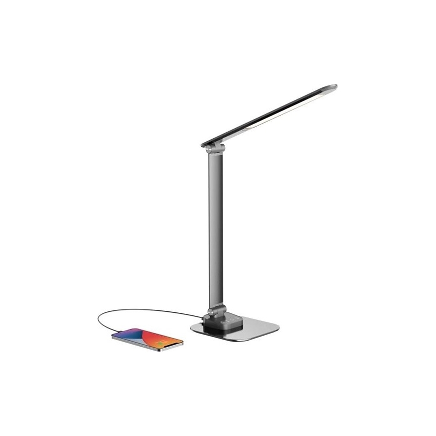 LED Ściemnialna lampa stołowa z USB LED/7,5W/230V 3000K/4000K/5500K antracyt