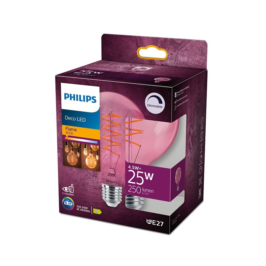 LED Ściemnialna żarówka DECO Philips G93 E27/4,5W/230V 1800K