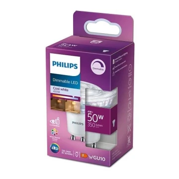 LED Ściemnialna żarówka Philips GU10/4W/230V 4000K