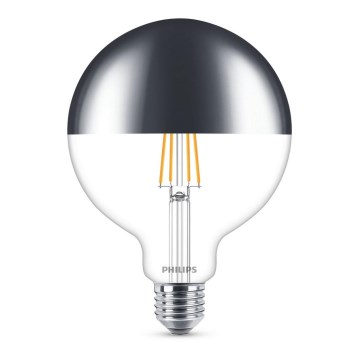 LED Ściemnialna żarówka z lustrzanym kulistym trzonkiem MODERN Philips E27/8W/230V 2700K