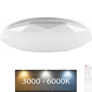 LED Ściemnialne oświetlenie łazienkowe GALAXY LED/72W/230V śr. 49 cm 3000-6000K IP44 + pilot zdalnego sterowania