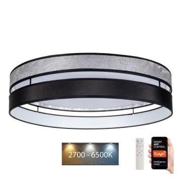 LED Ściemnialny plafon LIMA LED/36W/230V 2700-6500K Wi-Fi Tuya + pilot czarny/srebrny