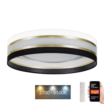 LED Ściemnialny plafon SMART CORAL LED/24W/230V Wi-Fi Tuya czarny/biały + pilot