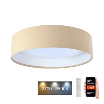 LED Ściemnialny plafon SMART GALAXY LED/24W/230V śr. 45 cm 2700-6500K Wi-Fi Tuya beżowy/biały+ pilot