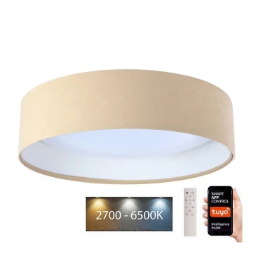 LED Ściemnialny plafon SMART GALAXY LED/36W/230V śr. 55 cm 2700-6500K Wi-Fi Tuya beżowy/biały + pilot