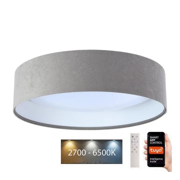 LED Ściemnialny plafon SMART GALAXY LED/36W/230V śr. 55 cm 2700-6500K Wi-Fi Tuya szary/biały+ pilot