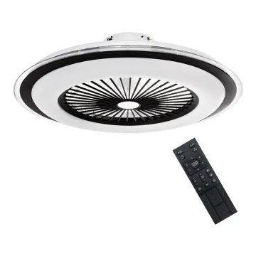 LED Ściemnialny plafon z wentylatorem ZONDA LED/48W/230V 3000-6000K czarny + pilot