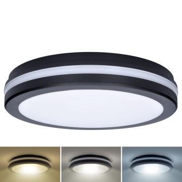 LED Ściemnialny plafon zewnętrzny LED/18W/22W/26W/230V 3000/4000/6500K IP65 czarny