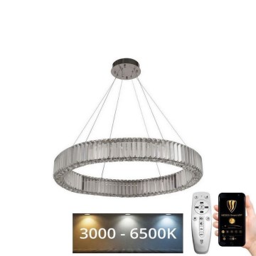 LED Ściemnialny żyrandol kryształowy na lince LED/50W/230V 3000-6500K chrom + pilot zdalnego sterowania
