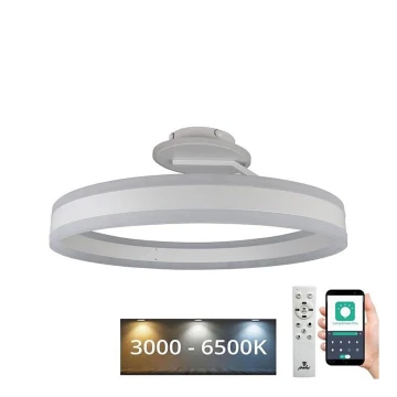 LED Ściemnialny żyrandol natynkowy LED/86W/230V 3000-6500K biały + pilot zdalnego sterowania