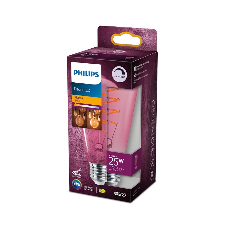 LED Ściemniana żarówka DECO Philips ST64 E27/4,5W/230V 1800K