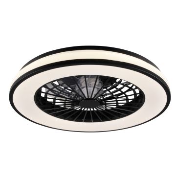 LED Ściemniany plafon z wentylatorem LED/48W/230V 3000-6500K czarny + pilot zdalnego sterowania