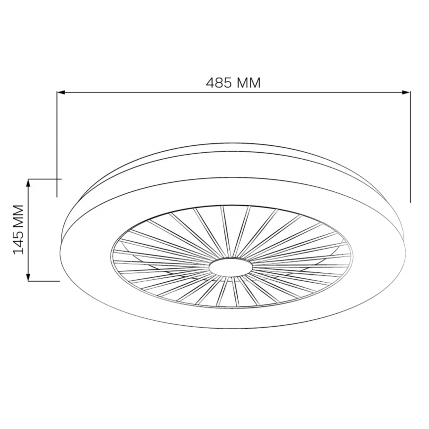 LED Ściemniany plafon z wentylatorem LED/48W/230V 3000-6500K czarny + pilot zdalnego sterowania