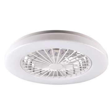 LED Ściemniany plafon z wentylatorem LIBYA LED/48W/230V 3000-6500K biały + pilot zdalnego sterowania