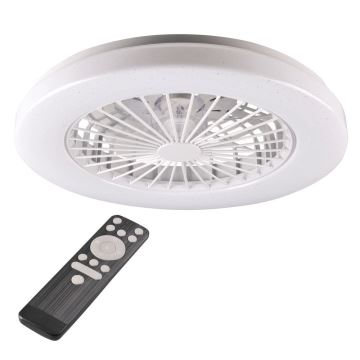 LED Ściemniany plafon z wentylatorem LIBYA LED/48W/230V 3000-6500K biały + pilot zdalnego sterowania