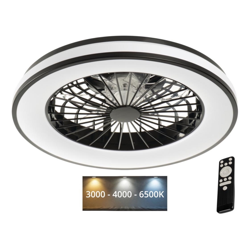 LED Ściemniany plafon z wentylatorem PLAVE 48W/230V 3000/4000/6500K + pilot zdalnego sterowania