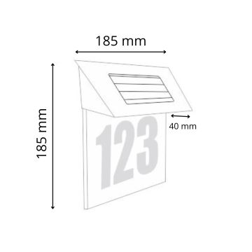 LED Solarny numer domu 1,2V IP44
