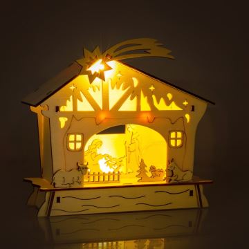 LED Świąteczna dekoracja 4×LED/2×AAA ciepła biel