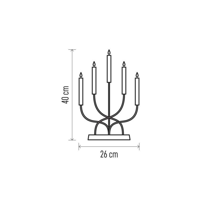 LED Świecznik bożonarodzeniowy 5xLED/2xAA biały