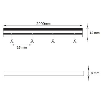 LED Taśma NEON 2 m LED/17W/12V 4000K IP65