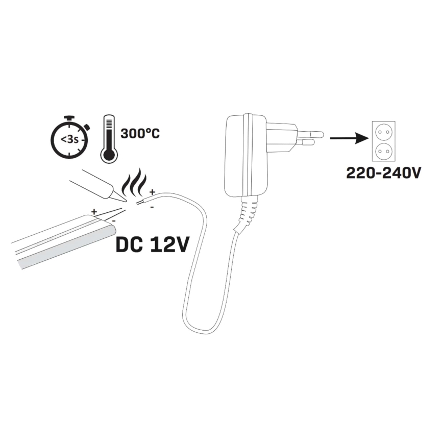 LED Taśma NEON 2 m LED/17W/12V 4000K IP65