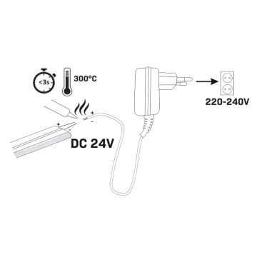 LED Taśma NEON 5m LED/40W/24V różowe IP65