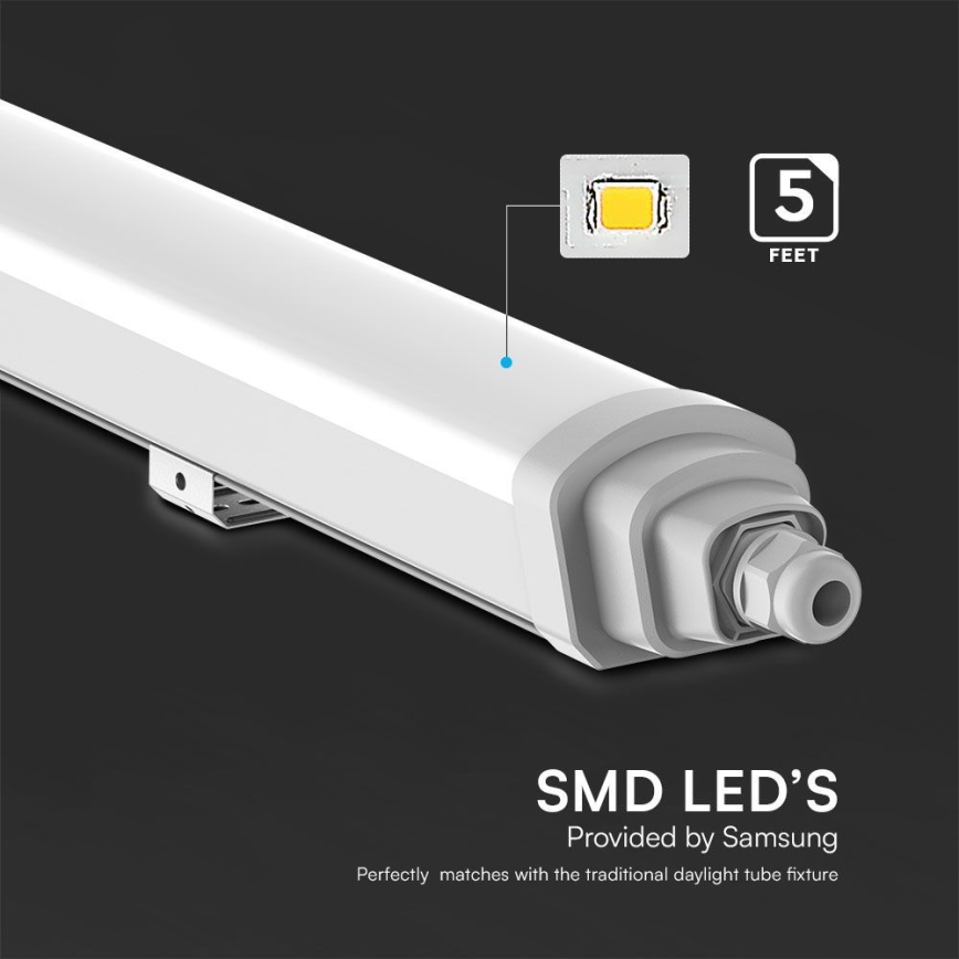 LED Techniczna oprawa świetlówkowa SAMSUNG CHIP LED/48W/230V 4000K IP65 150 cm