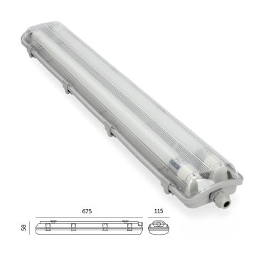 LED Techniczna oprawa świetlówkowa T8 2xG13/9W/230V 4000K IP65 67,5 cm