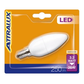 LED Żarówka B35 E14/3,2W/230V 2700K - Attralux