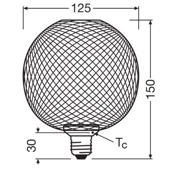 LED Żarówka DECOR FLAT G125 E27/3,5W/230V 2700K czarna - Osram