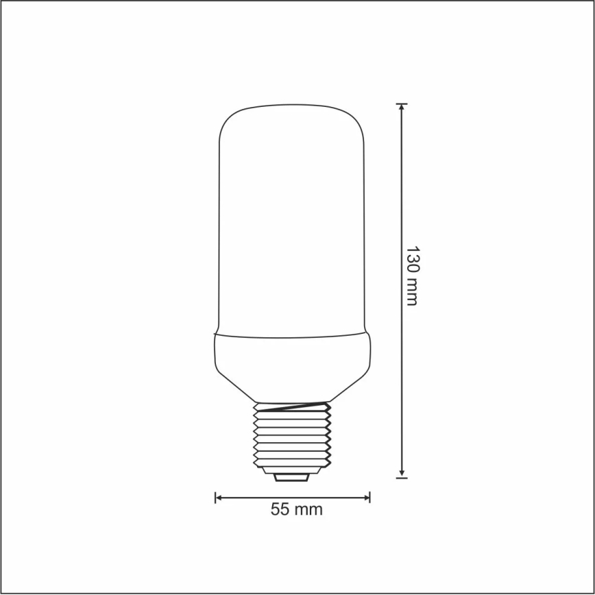 LED Żarówka dekoracyjna FLAME T60 E27/3W/230V 1400K