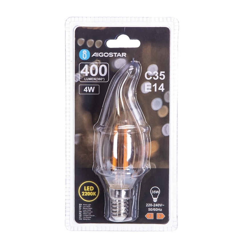 LED Żarówka FILAMENT C35 E14/4W/230V 2200K - Aigostar