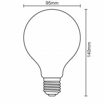 LED Żarówka WHITE FILAMENT G95 E27/13W/230V 3000K