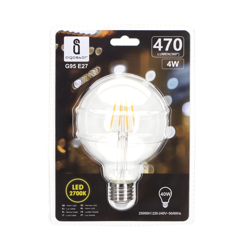 LED Żarówka FILAMENT G95 E27/4W/230V 2700K - Aigostar