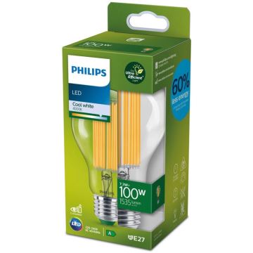 LED Żarówka FILAMENT Philips A60 E27/7,3W/230V 4000K