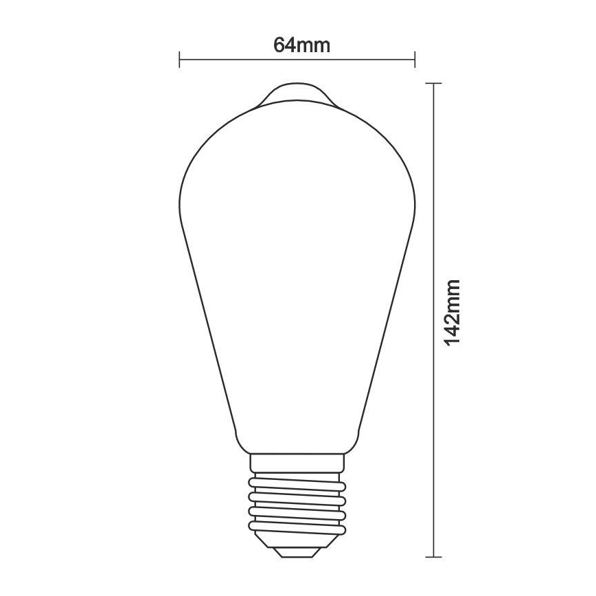 LED Żarówka FILAMENT ST64 E27/12W/230V 3000K