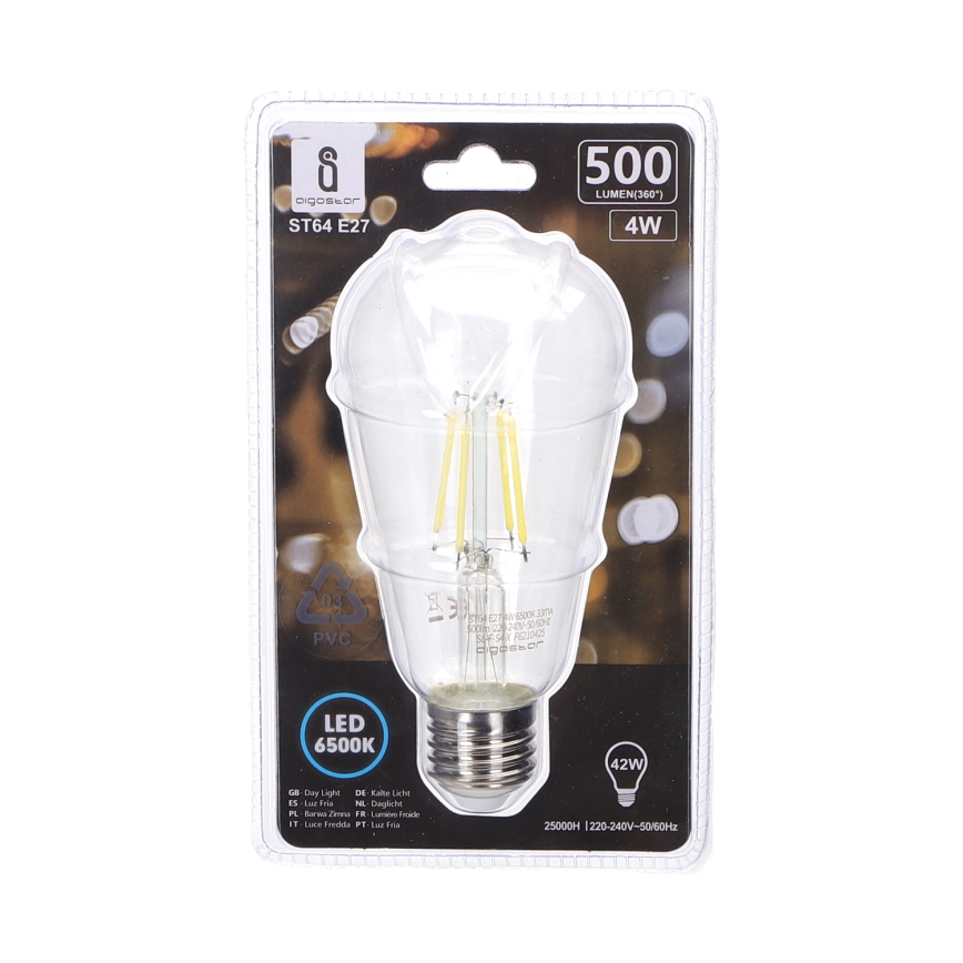 LED Żarówka FILAMENT ST64 E27/4W/230V 6500K - Aigostar