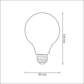 LED Żarówka FILAMENT VINTAGE G95 E27/4W/230V 2000K