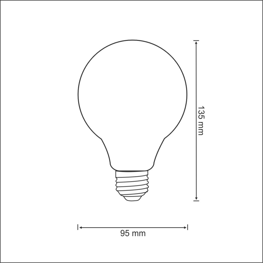 LED Żarówka FILAMENT VINTAGE G95 E27/4W/230V 2000K