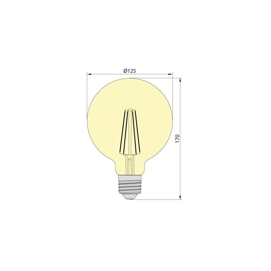 LED Żarówka LEDSTAR AMBER G125 E27/8W/230V 2200K