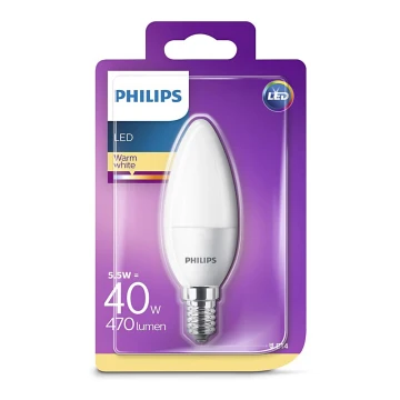 LED Żarówka Philips E14/5,5W/230V 2700K