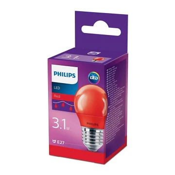 LED Żarówka Philips E27/3,1W/230V czerwona