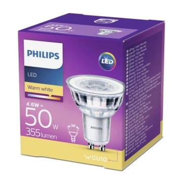 LED Żarówka Philips GU10/4,6W/230V 2700K