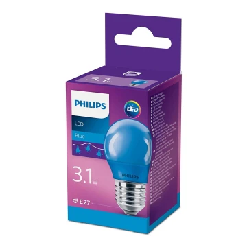 LED Żarówka  Philips P45 E27/3,1W/230V niebieski