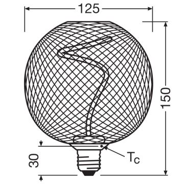 LED Żarówka ściemnialna DECOR FILAMENT G125 E27/3,5W/230V 1800K złota - Osram