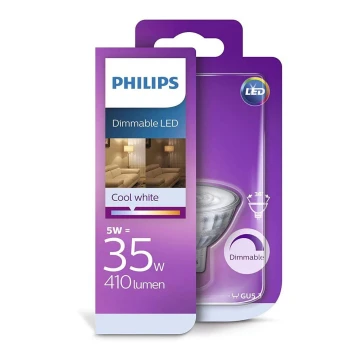 LED Żarówka ściemnialna Philips GU5,3/5W/12V 4000K