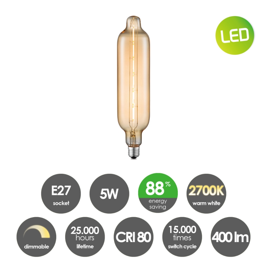 LED Żarówka ściemnialna VINTAGE EDISON E27/5W/230V 2700K