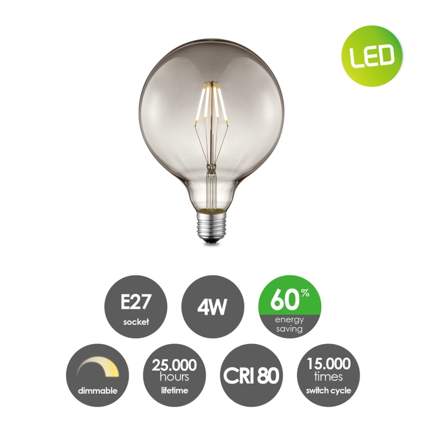 LED Żarówka ściemnialna VINTAGE EDISON G125 E27/4W/230V 2700K