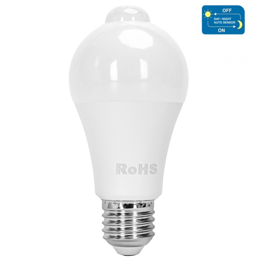 LED Żarówka z czujnikiem ruchu i zmierzchu A60 E27/12W/230V 3000K - Aigostar